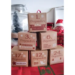 Adventskalender Set 'Zahlenschachtel', 24-teilig