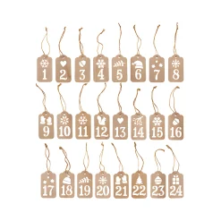 Adventskalender-Anhänger aus Holz, 24 Stück