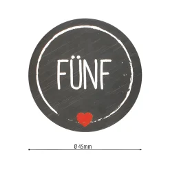 Adventskalender-Zahlen in Worten, schwarz, 24 Stück