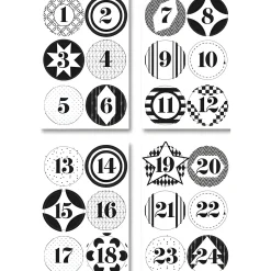 Adventskalender-Zahlen in 3 Farben, 72 Stück