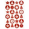 Adventskalender-Zahlen mit Muster rot, 24 Stück
