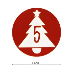 Adventskalender-Zahlen mit Muster rot, 24 Stück