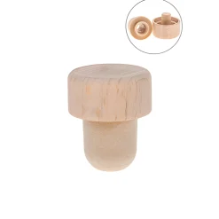 Ausgießerkorken Kunststoff 19 mm mit Holzkappe