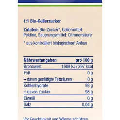 Bio-Gelierzucker 1:1, 1 kg