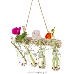 Birkenast 30 cm mit Kordelhenkel und 4 Haken