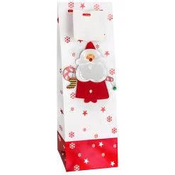 3D Flaschentasche 'Nikolaus' 12,5 x 11,5 x 34 cm