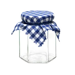 Deckchen 120 mm blau kariert