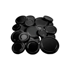 Deckel-Sortiment schwarz past., 21-teilig