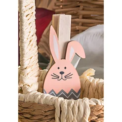 Deko-Holzklammer 'Ostereier-Hasen', 7 cm, 8 Stück