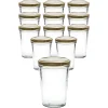 12er Set Becherglas 150 ml TO 66 mit Deckel gold