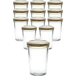 12er Set Becherglas 150 ml TO 66 mit Deckel gold