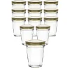12er Set Becherglas 65 ml TO 58 mit Deckel gold