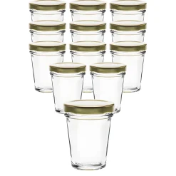 12er Set Becherglas 65 ml TO 58 mit Deckel gold