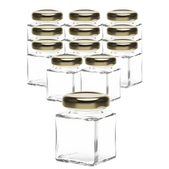 12er Set Cubi 50 ml TO 38 mit Deckel gold
