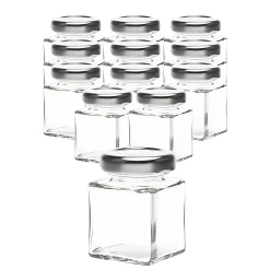 12er Set Cubi 50 ml TO 38 mit Deckel silber