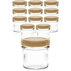 12er Set Ingenio 72 ml mit Deckel Holzdekor