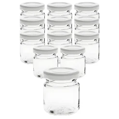 12er Set Rundglas 53 ml mit Deckel weiß