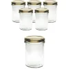 6er Set Sturzglas 230 ml hoch mit Deckel gold