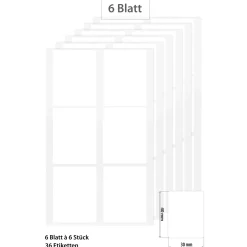 Etiketten 30 x 40 mm, weiß, 36 Stück
