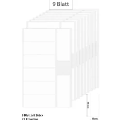 Etiketten 48 x 19 mm, weiß, 72 Stück