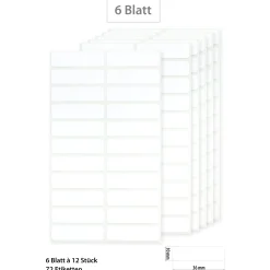 Etiketten 36 x 10 mm, weiß, 132 Stück