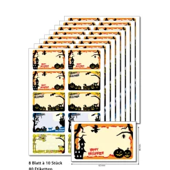 Etiketten 'Happy Halloween' 63 x 38 mm, A5, 80 Stück