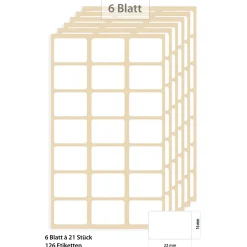 Etiketten 'Weiß 22x16 mm', 126 Stück