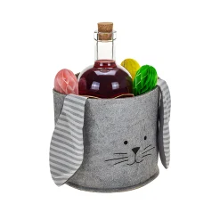 Filzkorb 'Osterhase' Ø 16 cm, grau