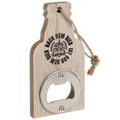 Flaschenöffner aus Holz mit Kordel, 10 cm