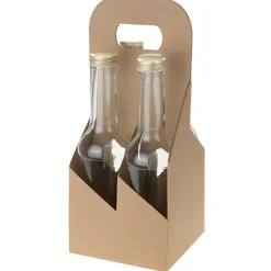 Flaschenkarton 4er 130 x 130 x 290 mm natur