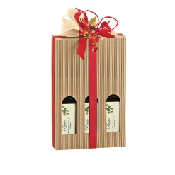 Flaschenkarton 3er 140 x 45 x 215 mm natur