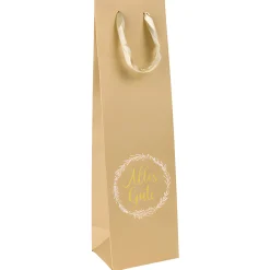 Flaschentasche 'Alles Gute' natur, 10 x 8 x 35 cm
