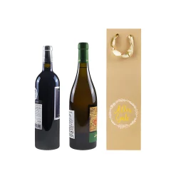 Flaschentasche 'Alles Gute' natur, 10 x 8 x 35 cm