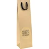 Flaschentasche 'Herzlichen Glückwunsch' natur, 10 x 8 x 35 cm