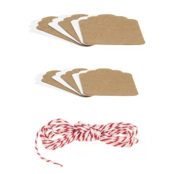 Folia Anhängeetikett lang natur/weiß, 12 Stück