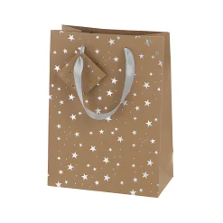 Geschenktüte 'Sterne' silber, mittel