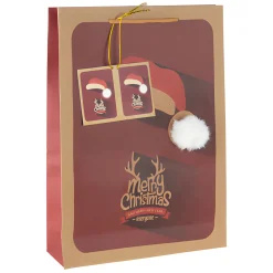 Geschenktüte 'Weihnachtsmütze mit Bommel', groß
