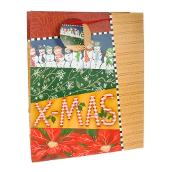 Geschenktüte 'X-MAS' mit roten Bändern, groß
