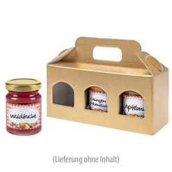 Gläserkarton 3er 190 x 60 x  90 mm gold