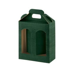 Gläserkarton 2er 130 x 60 x 150 mm grün
