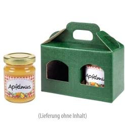 Gläserkarton 2er 130 x 60 x  90 mm grün