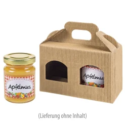 Gläserkarton 2er 130 x 60 x  90 mm natur