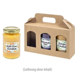 Gläserkarton 3er 190 x 60 x 120 mm natur