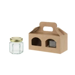 Gläserkarton 2er 110 x 50 x 50 mm natur