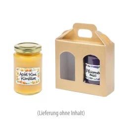 Gläserkarton 2er 130 x 60 x 120 mm gold