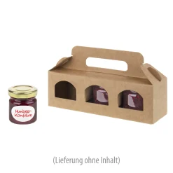 Gläserkarton 3er 160 x 50 x 50 mm natur