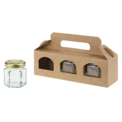 Gläserkarton 3er 160 x 50 x 50 mm natur