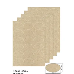 Grasetiketten oval 63,5 x 42,3 mm, 5 Blatt A4, 90 Stück