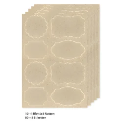 Grasetiketten sortiert, 11 Blatt, 88 Stück