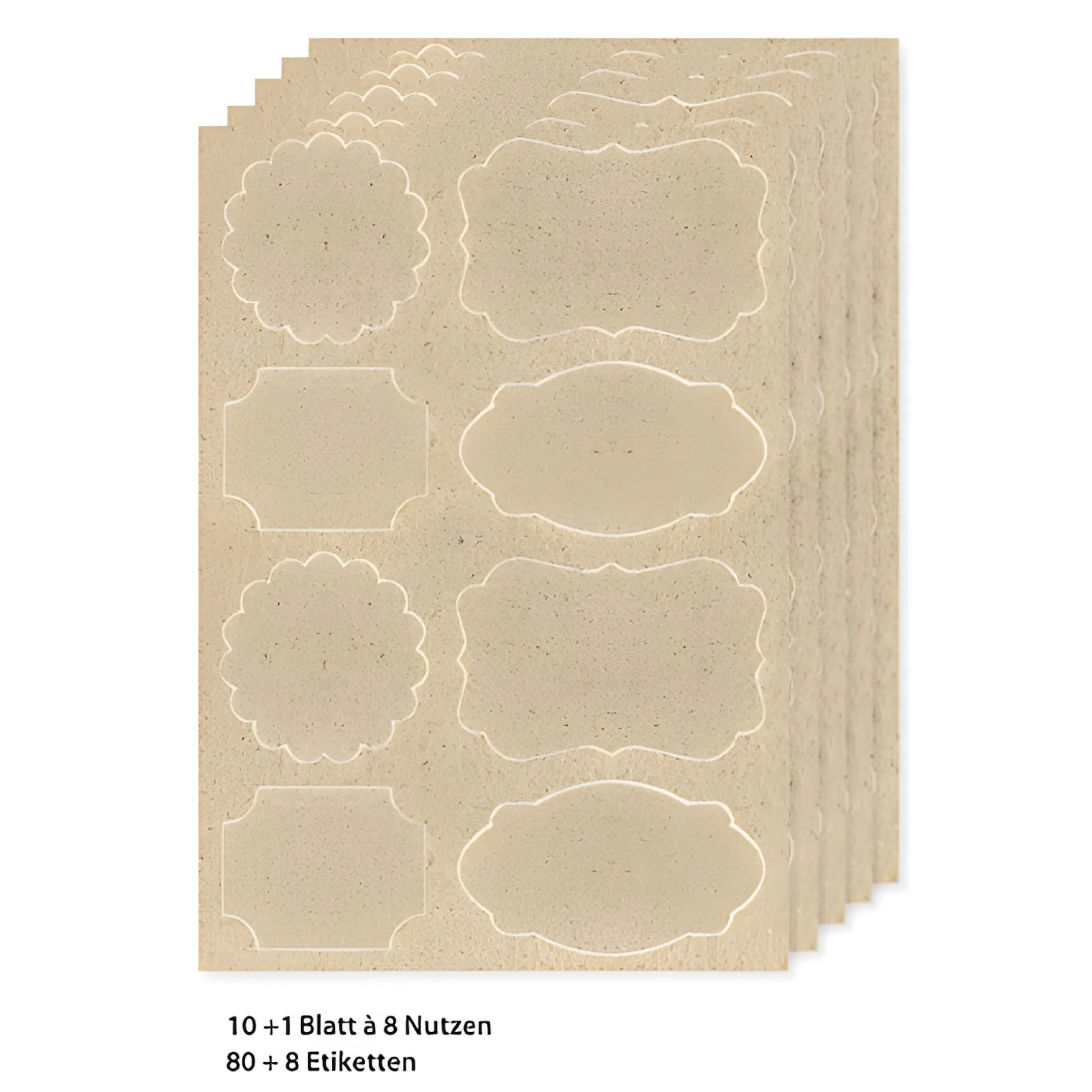 Grasetiketten sortiert, 11 Blatt, 88 Stück